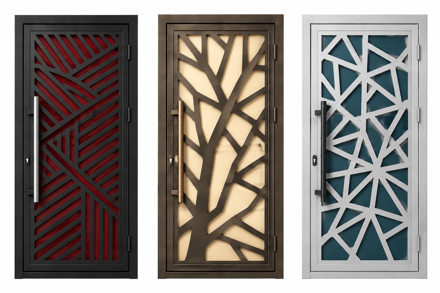Metal Doors Dublin — contemporary linear metal doors models 3008, 3009, 3010